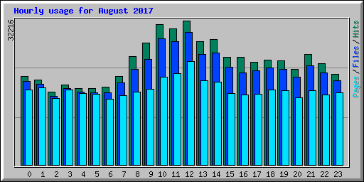 Hourly usage for August 2017